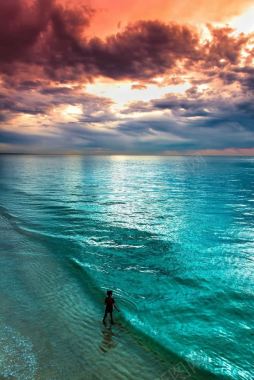 天空海水蓝色海波背景