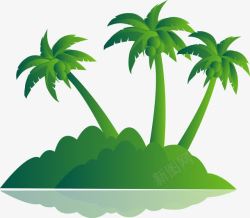 绿色棕榈树岛素材