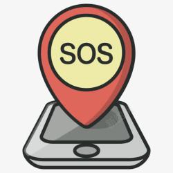 GPS帮助地图导航电话销SOS位置2素材