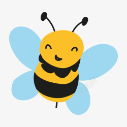 黄色蜂蜜一只可爱的小蜜蜂矢量图高清图片