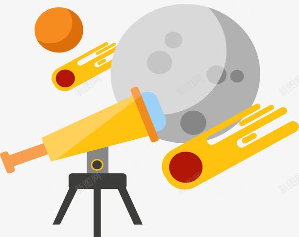 科学探索发现png免抠素材_88icon https://88icon.com 天文学 探索发现 望远镜 矢量素材 科学