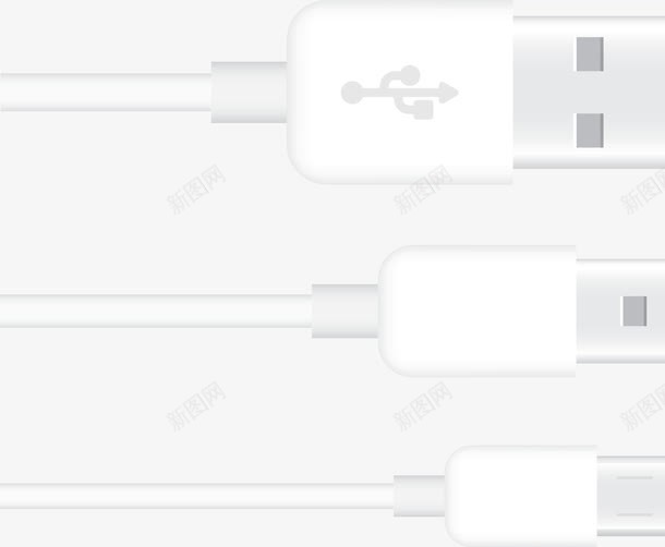 白色手绘数据线png免抠素材_88icon https://88icon.com 3C USB USB线 usb充电线 充电线 手机线 手绘 数据线 数码产品 电源线 白色