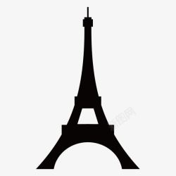 景点图标手绘巴黎铁塔建筑旅游景点剪影矢量图图标高清图片