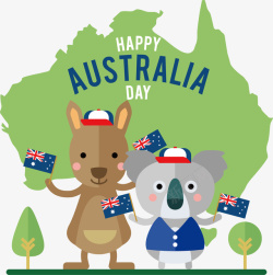 AustraliaDay绿色澳大利亚地图矢量图高清图片