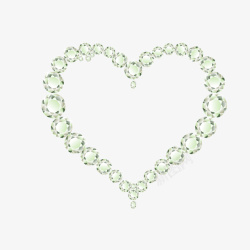 浅绿色钻石镂空心形矢量图素材