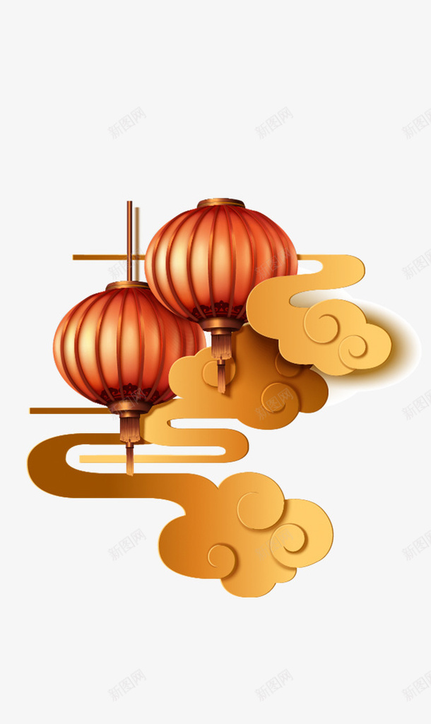 新年新春春节元素灯笼祥云png免抠素材_88icon https://88icon.com 新图网 新年 新春 春节元素 灯笼 祥云