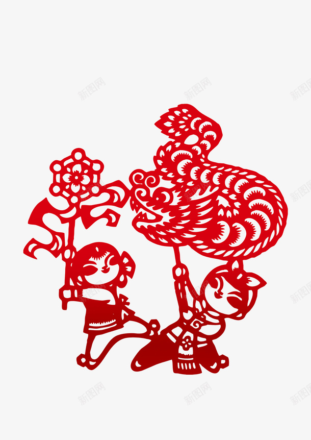 窗花剪纸贴画psd免抠素材_88icon https://88icon.com 剪纸 窗花 贴画