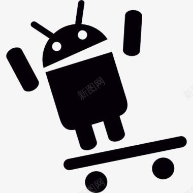 熘冰比赛Android在倾斜的滑板图标图标