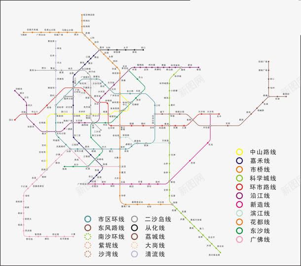 广州地铁线路图png免抠素材_88icon https://88icon.com 地铁 地铁线路 广州 广州地铁