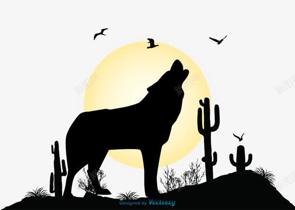 黑夜的狼叫png免抠素材_88icon https://88icon.com AI 免抠图 头狼 手绘 月亮 蝙蝠 高清大图 黑夜