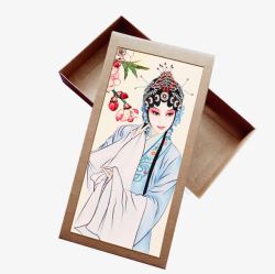 牛皮纸质京剧人物图案礼物盒高清图片