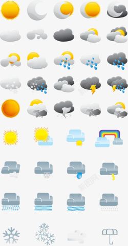 下雨的云彩天气图标矢量图高清图片