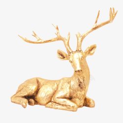 金色小鹿雕塑素材