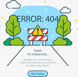创意404错误提示插画UI矢量图素材