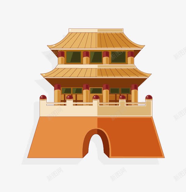 卡通城楼png免抠素材_88icon https://88icon.com 卡通城楼 古建筑 城门