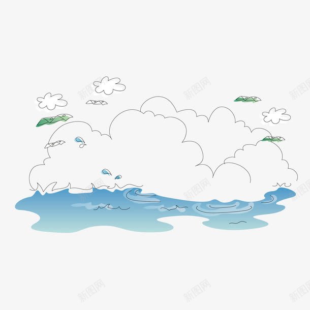 蓝天白云png免抠素材_88icon https://88icon.com 云层 云层素材 卡通云朵素材 层云 手绘云层 手绘卡通素材 矢量手绘素材 矢量素材