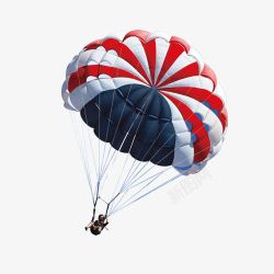红白相间空中的降落伞高清图片