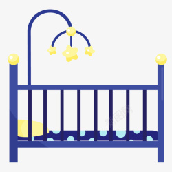 可爱的婴儿物品儿童床矢量图素材