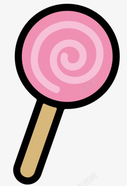 一个粉色棒棒糖矢量图素材