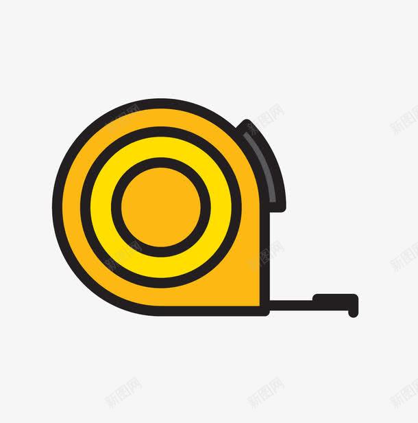 手绘黄色卷尺psd免抠素材_88icon https://88icon.com 卷尺 工地 施工 素材 黄色