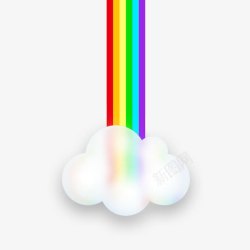 天气界面彩虹透明云朵天气APP启动页高清图片