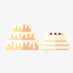 清新好吃生日蛋糕扁平化生日蛋糕矢量图素材