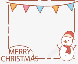 可爱圣诞节雪人边框矢量图素材