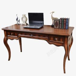 高端实木办公桌瑞诗欧小美式家具电脑桌高清图片