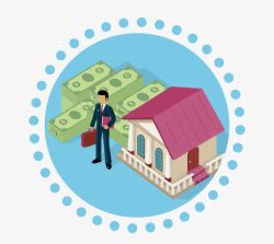 房贷房子扁平化钱和房子高清图片
