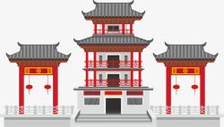 仿古龙行图案高塔高清图片