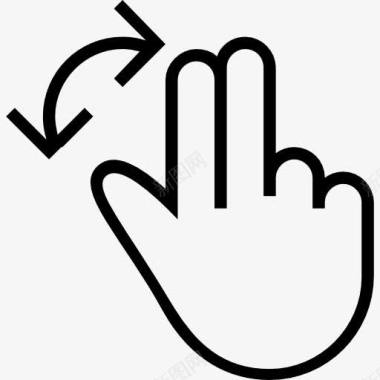 两手指触摸移动行程的象征图标图标