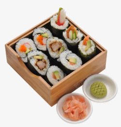 美味寿司木盒装素材