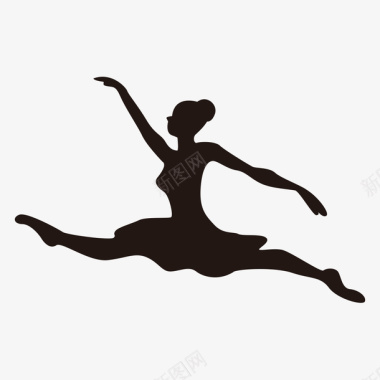 舞者芭蕾舞蹈舞者运动剪影图标图标