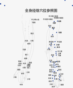 经脉图全身穴位矢量图高清图片