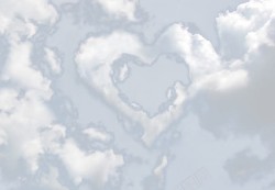 白云龙卷风蓬松的心形云高清图片