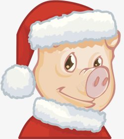 小猪圣诞老人素材