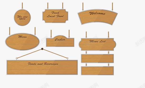 卡通风格木板挂牌招牌png免抠素材_88icon https://88icon.com 吊牌 挂牌 指示牌 木制 木吊牌 木招牌 木挂牌 木材 木板 木质 铭牌