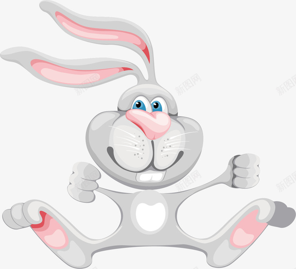 可爱的小兔子矢量图ai免抠素材_88icon https://88icon.com 兔子 动物 可爱的 大眼睛 微笑 灰色 长耳朵 矢量图