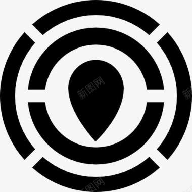 图中的指针中心的圆形迷宫图标图标