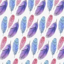 紫色水装饰墨框水彩绘波西米亚风羽毛高清图片