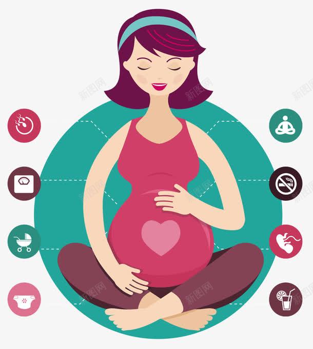 卡通孕妇瑜伽png免抠素材_88icon https://88icon.com 健身 卡通孕妇 孕妇 孕妇瑜伽 孕期 宝宝 锻炼身体