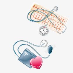 就诊病历医院体检就诊医疗腕式血压计听诊图标高清图片