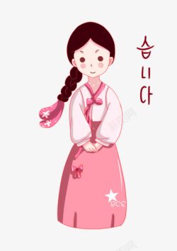 朝鲜族女孩卡通朝鲜女孩高清图片