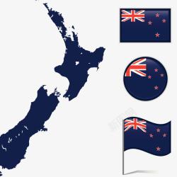 新西兰标志性澳洲地图元素高清图片