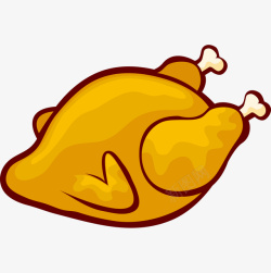 烤鸭食物金黄卡通美味烤鸭插画矢量图高清图片