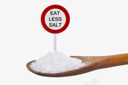 牌子免费PGN素材装着盐和少吃盐的牌子的木汤勺实高清图片