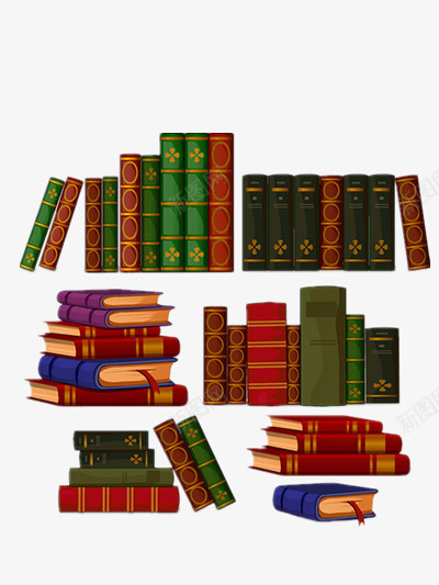 彩色书本png免抠素材_88icon https://88icon.com PPT元素 书堆 卡通 简单