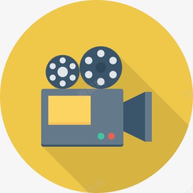 黄色朦胧背景电影拍摄摄影机图标图标