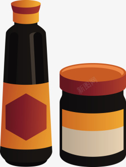 酱油瓶子两个调料瓶子矢量图高清图片