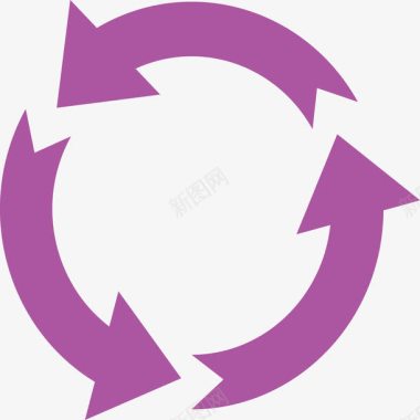 三个紫色旋转箭头图标图标